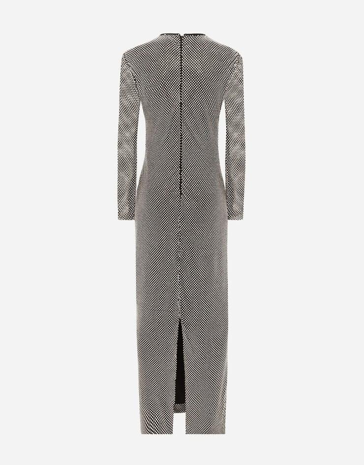 Dolce & Gabbana Vestido Largo En Malla De Cristales