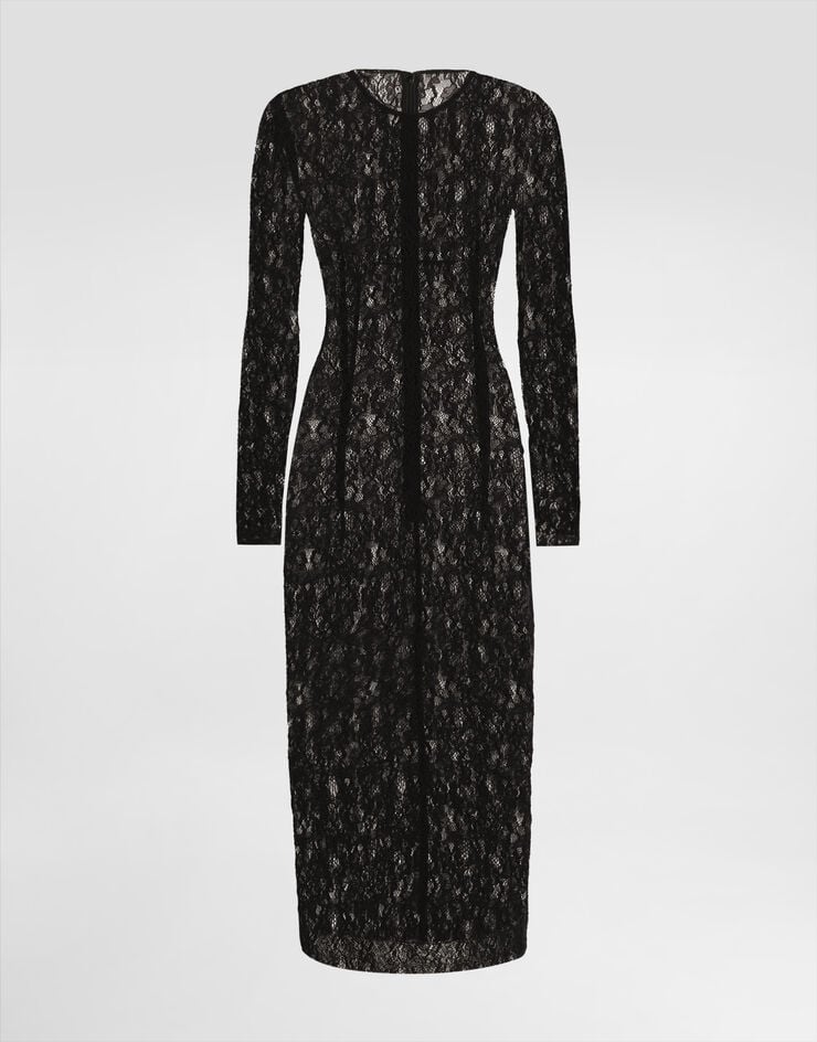 Dolce & Gabbana Vestido longuette de encaje floral