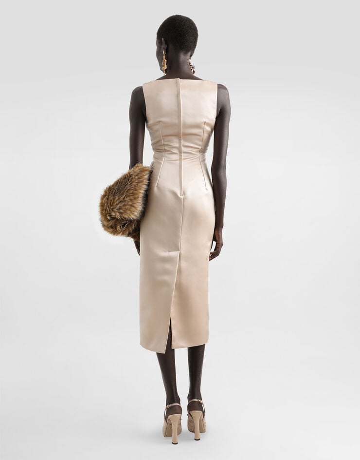 Dolce & Gabbana Vestido Longuette De Tubo De Raso