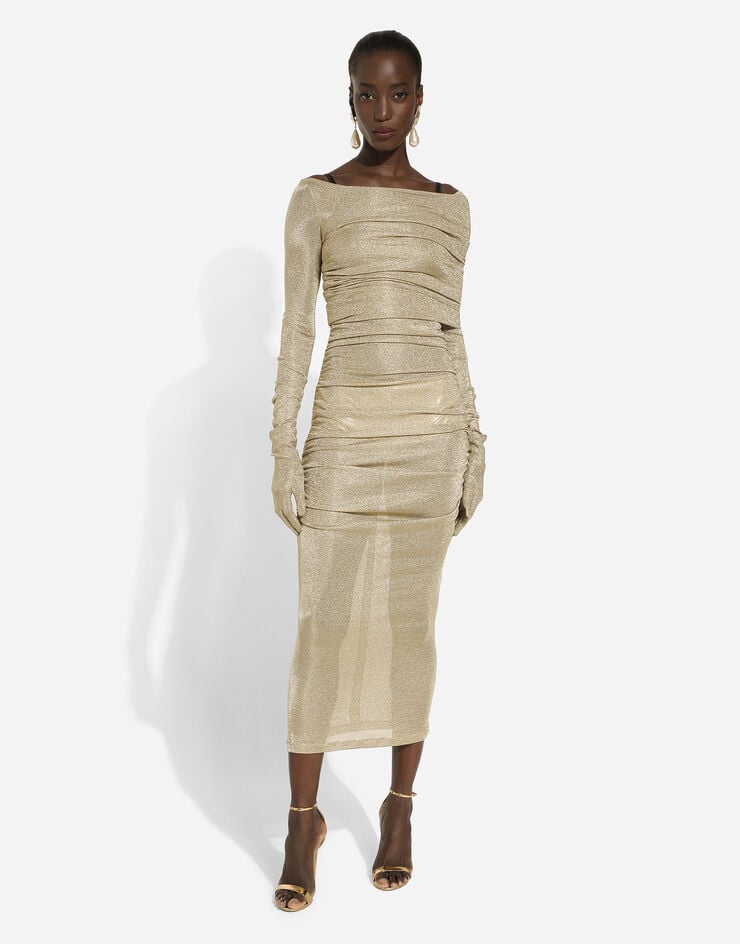 Dolce & Gabbana Vestido Longuette En Punto De Lúrex