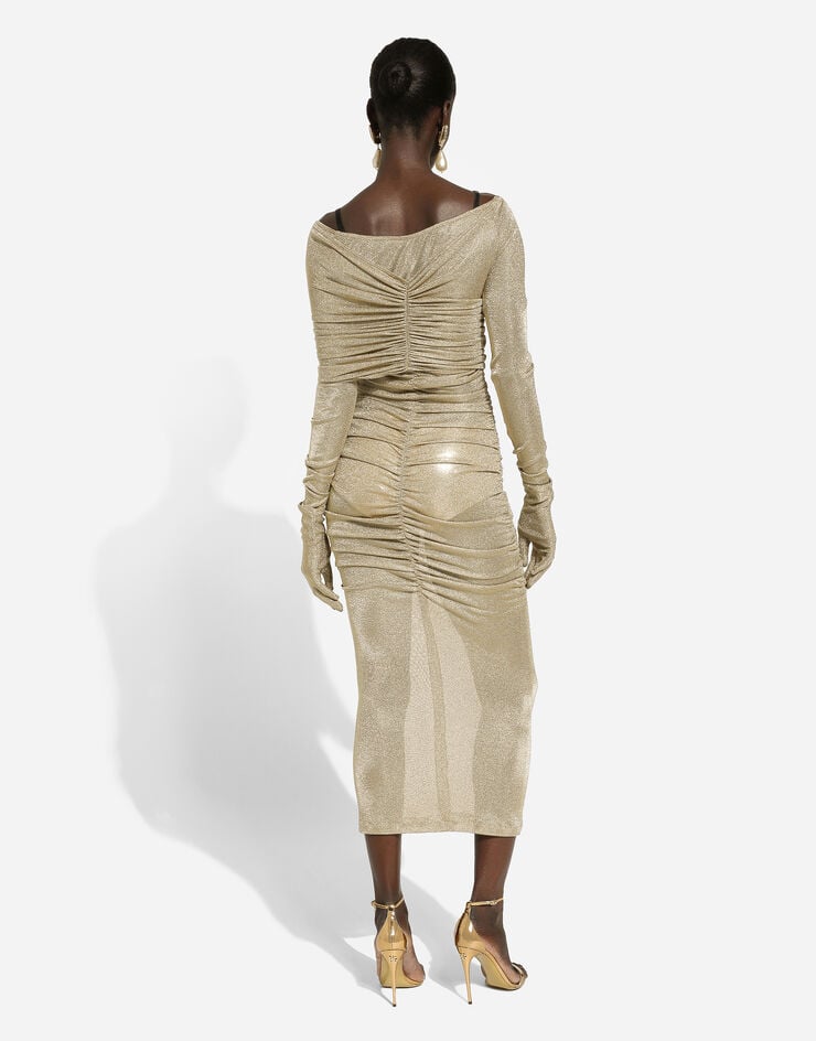 Dolce & Gabbana Vestido Longuette En Punto De Lúrex