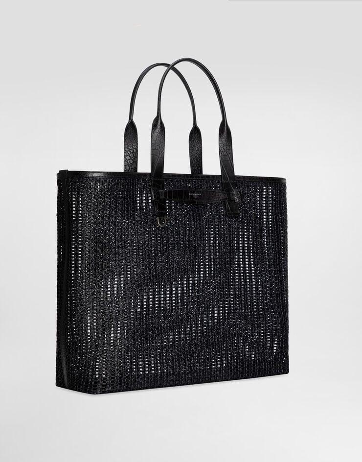 Dolce & Gabbana Woven Mesh And Calfskin Shopper