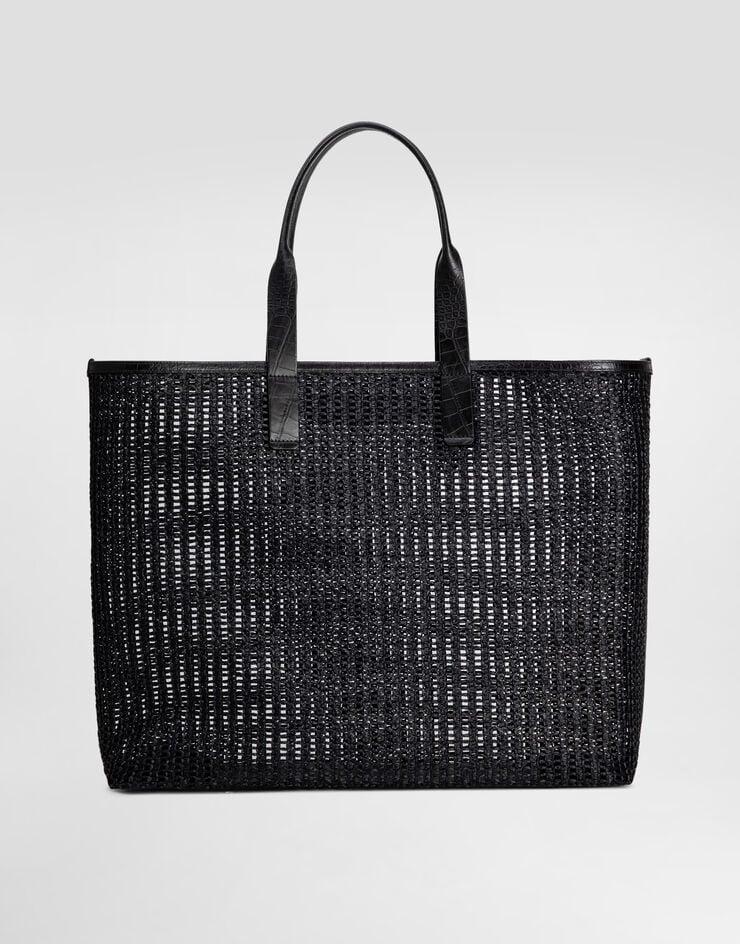 Dolce & Gabbana Woven Mesh And Calfskin Shopper