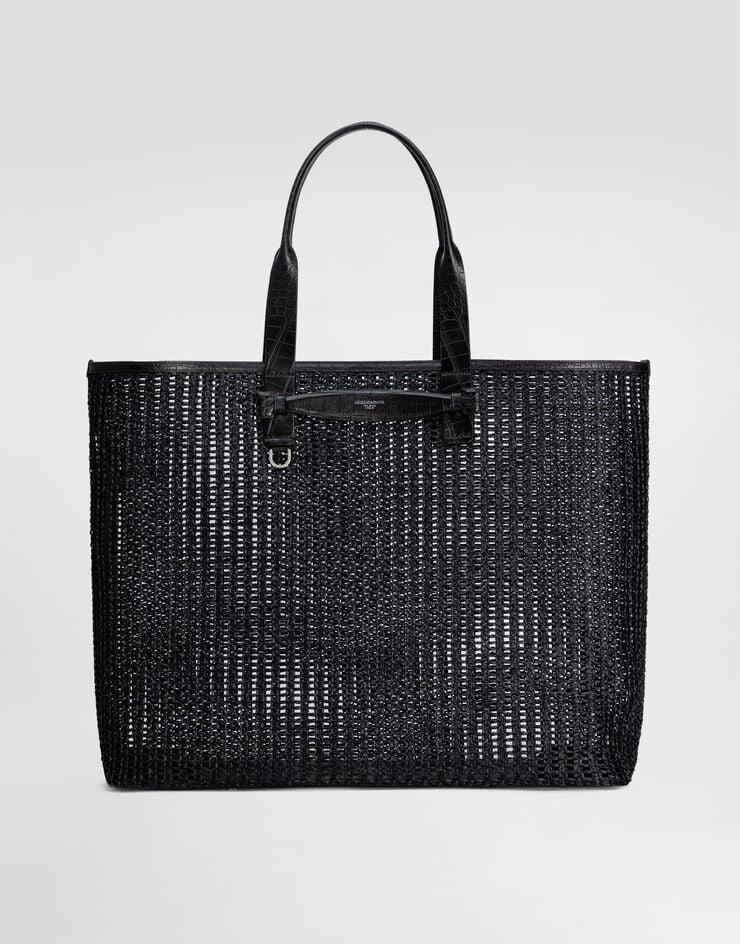 Dolce & Gabbana Woven mesh and calfskin shopper