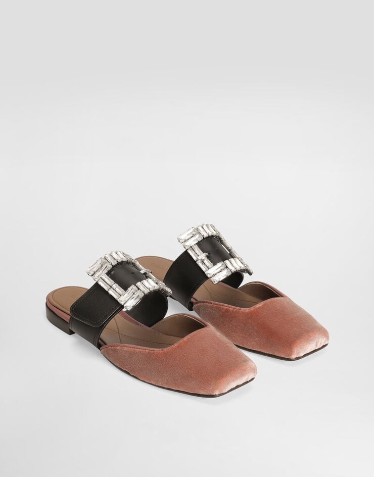 Dolce & Gabbana Zueco De Terciopelo Con Hebilla Joya