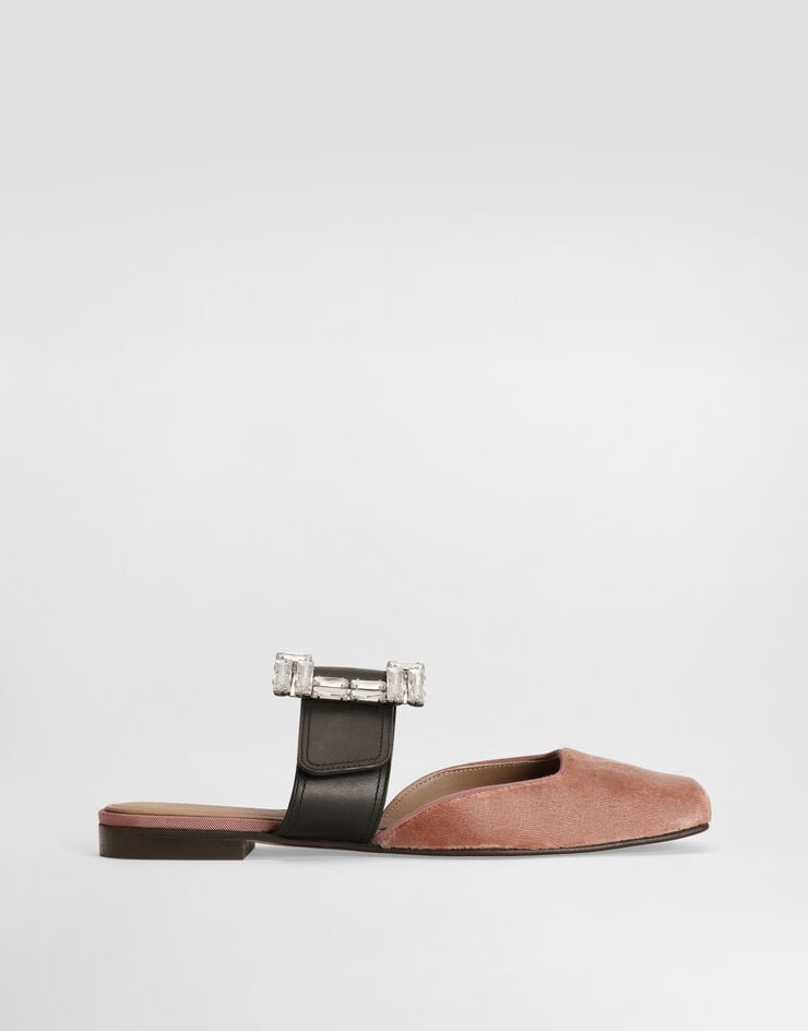 Dolce & Gabbana Zueco de terciopelo con hebilla joya
