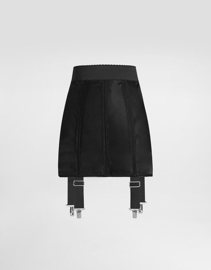 Dolce & Gabbana Falda corta lencera de marquisette con liguero