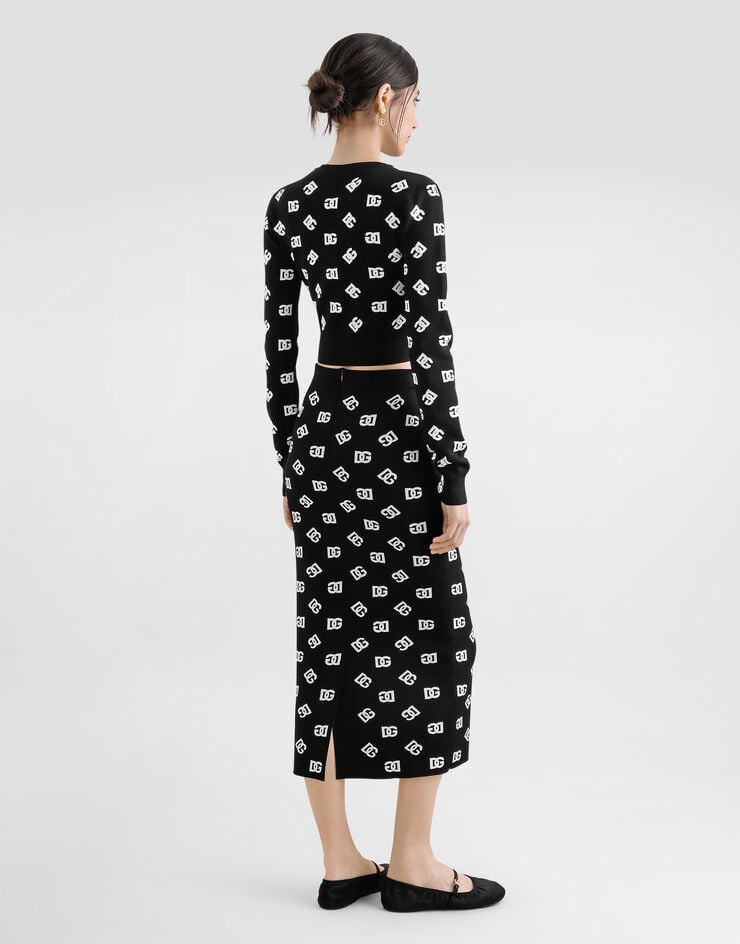 Dolce & Gabbana Falda De Tubo De Viscosa Con Logotipo DG Jacquard
