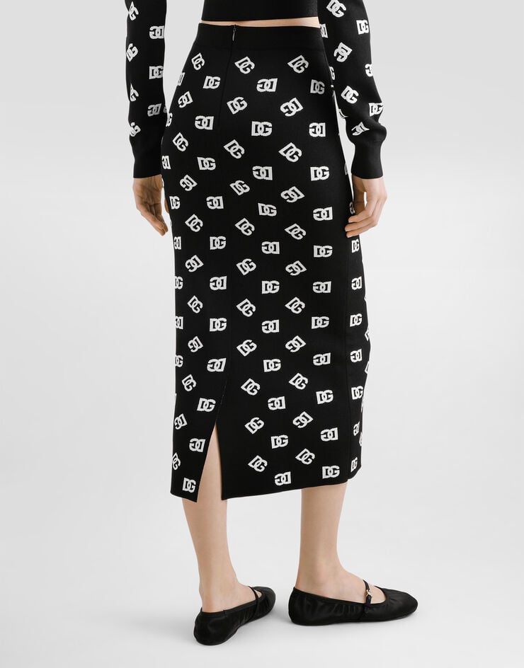Dolce & Gabbana Falda De Tubo De Viscosa Con Logotipo DG Jacquard