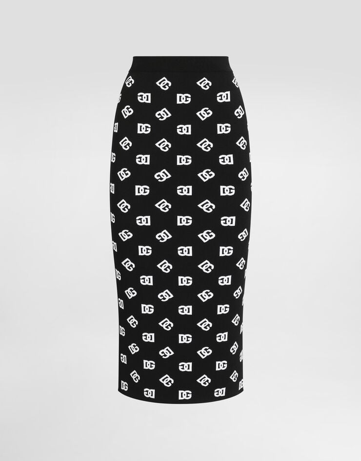 Dolce & Gabbana Falda de tubo de viscosa con logotipo DG jacquard