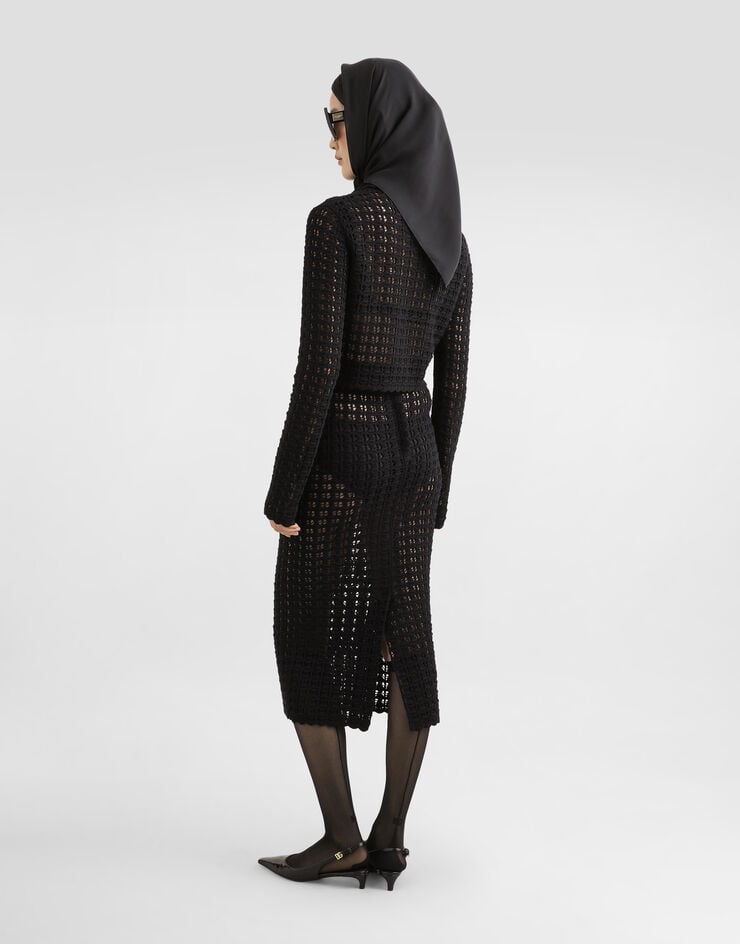 Dolce & Gabbana Falda Longuette De Punto De Ganchillo De Lana