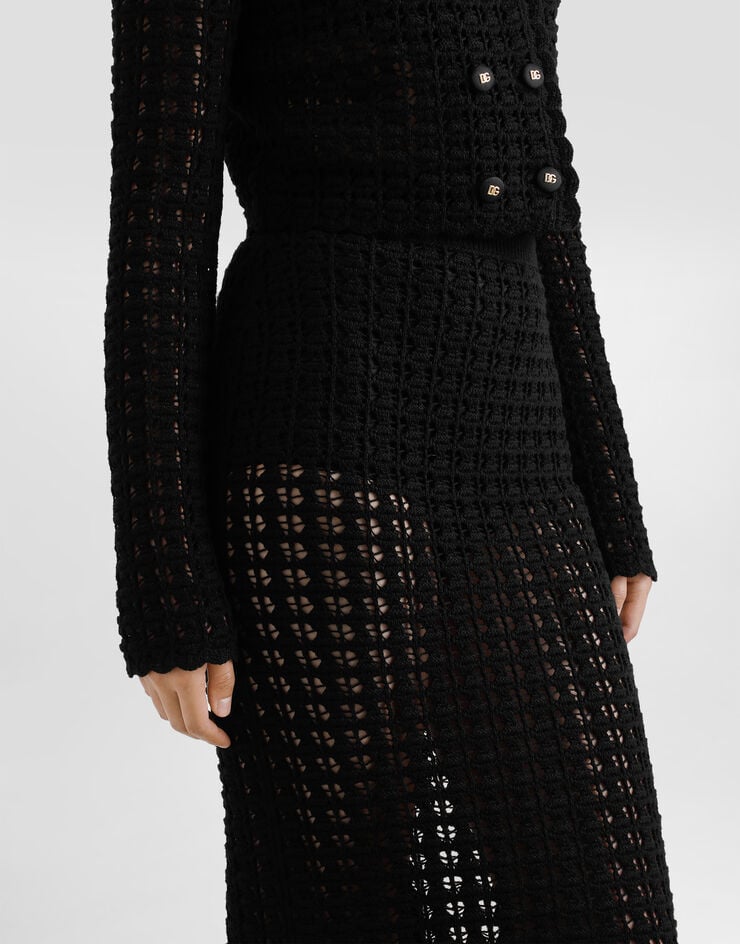 Dolce & Gabbana Falda Longuette De Punto De Ganchillo De Lana