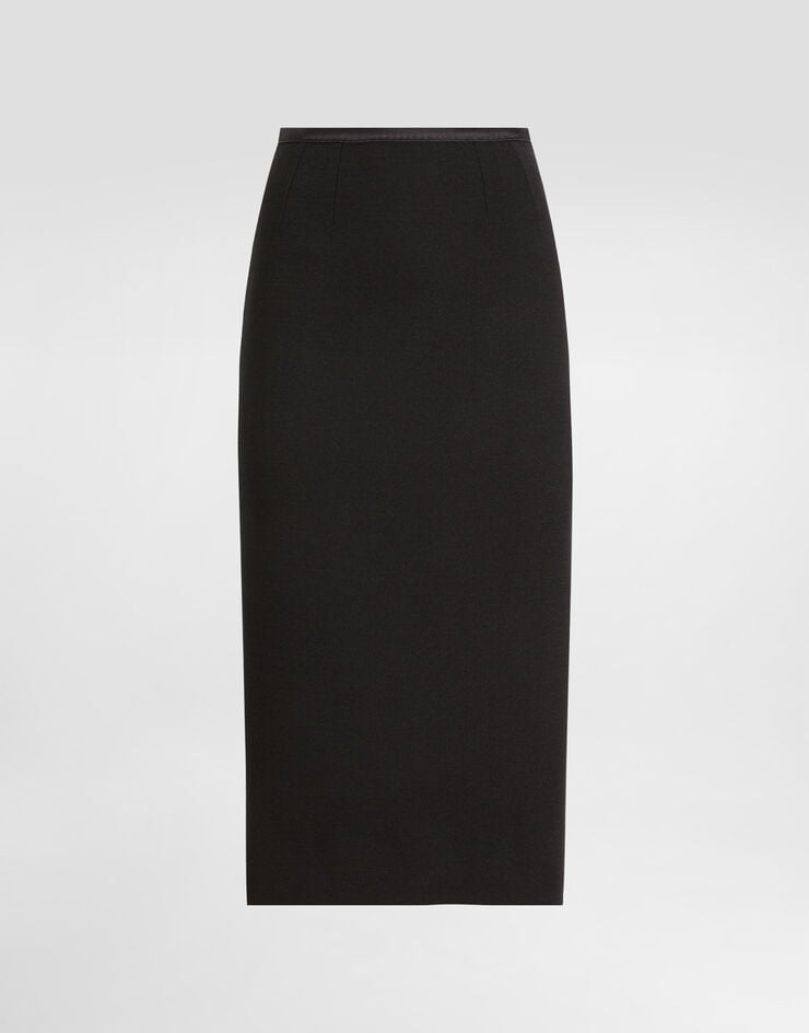 Dolce & Gabbana Falda longuette de tubo en crepé de lana