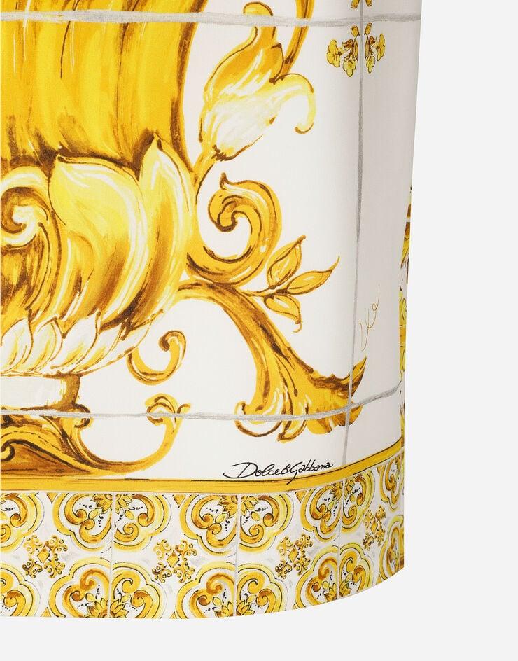 Dolce & Gabbana Falda Longuette En Charmeuse De Seda Con Estampado Maiolica