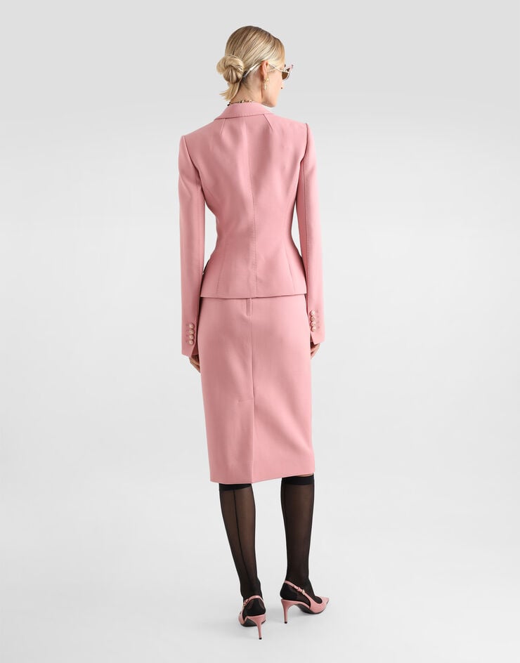 Dolce & Gabbana Falda Longuette Tubo De Lana Con Logotipo DG