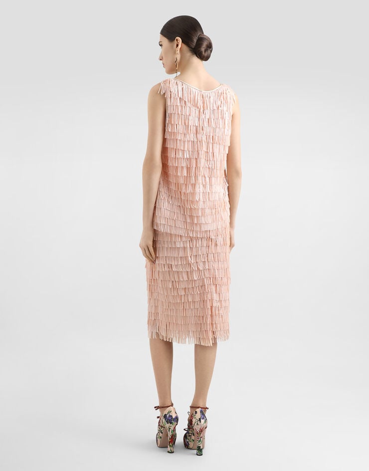 Dolce & Gabbana Falda Midi Bordada Con Flecos De Lentejuelas