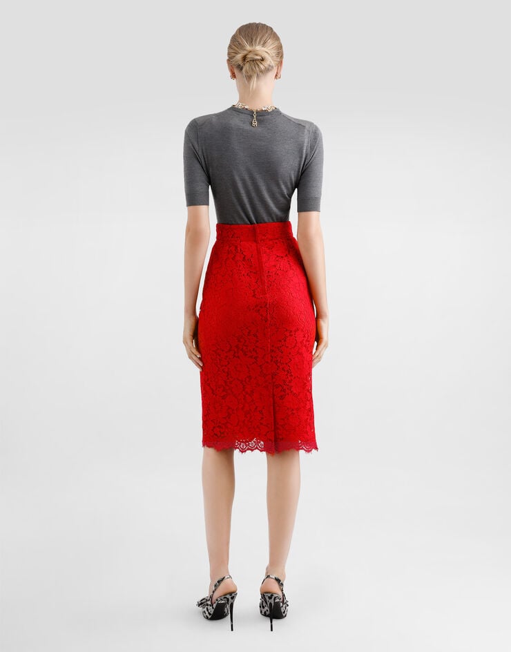 Dolce & Gabbana Falda Midi De Tubo De Encaje Cordonetto