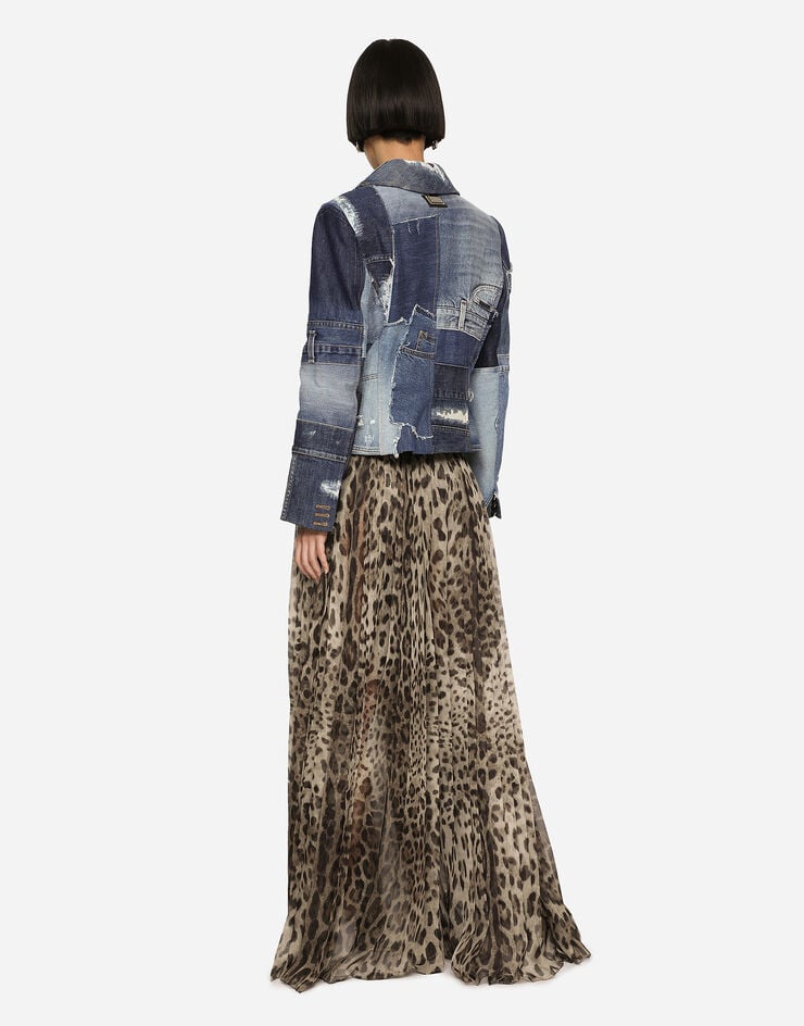 Dolce & Gabbana Falda Pantalón De Chifón Con Estampado De Leopardo