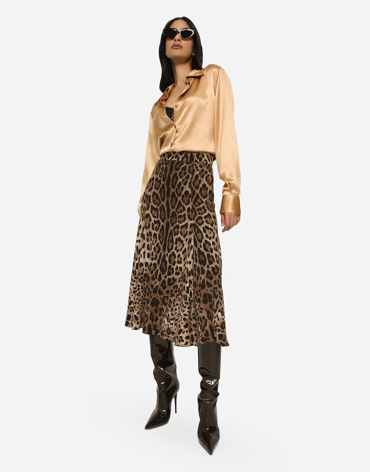 Dolce & Gabbana Falda Plato De Cady Con Estampado De Leopardo