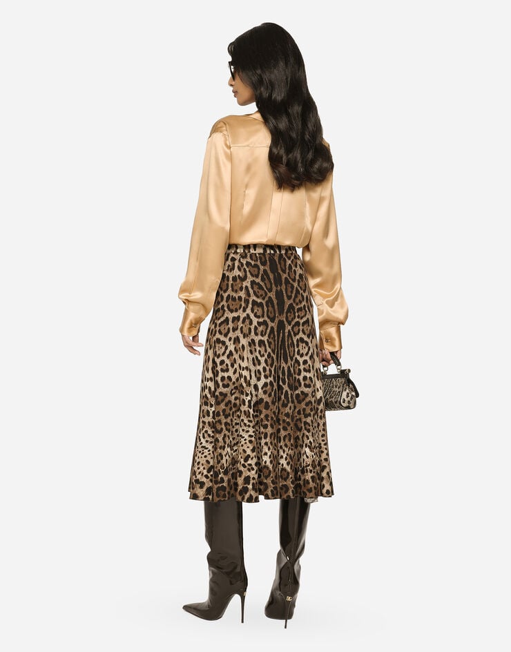 Dolce & Gabbana Falda Plato De Cady Con Estampado De Leopardo