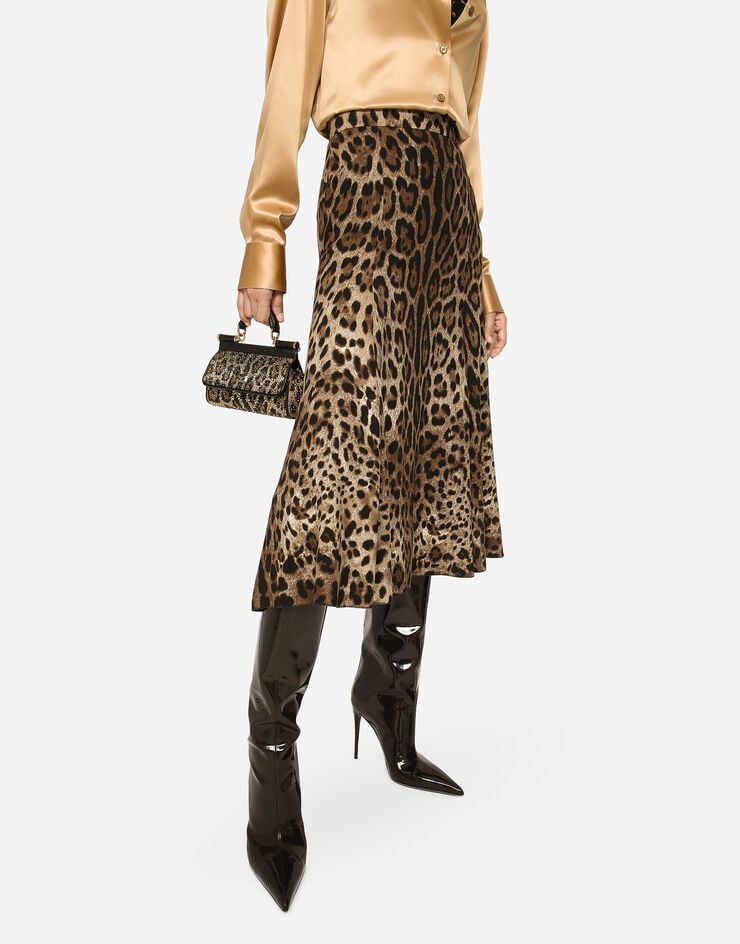 Dolce & Gabbana Falda Plato De Cady Con Estampado De Leopardo
