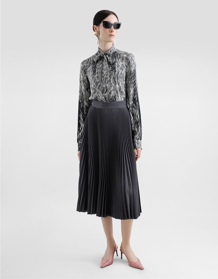 Dolce & Gabbana Falda Plato Longuette Plisada De Tela De Lana