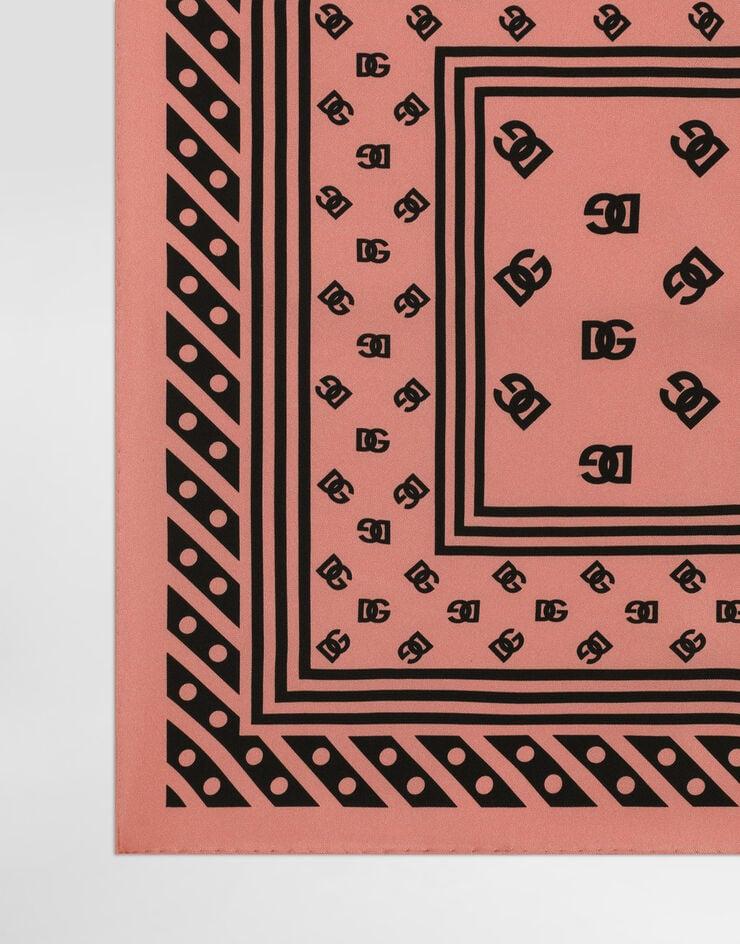 Dolce & Gabbana Fular 50 X 50 De Sarga De Seda Con Estampado Integral Del Logotipo DG