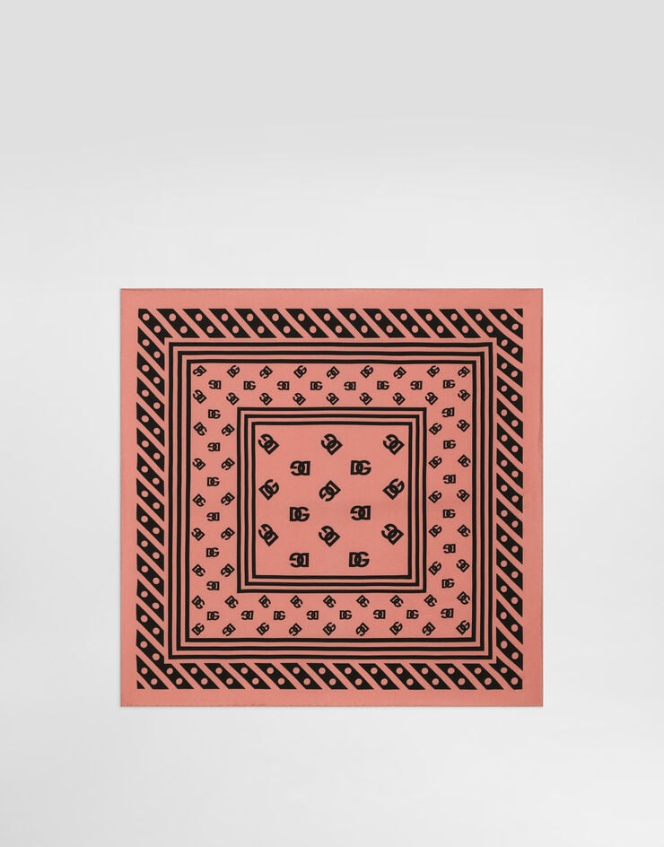 Dolce & Gabbana Fular 50 x 50 de sarga de seda con estampado integral del logotipo DG