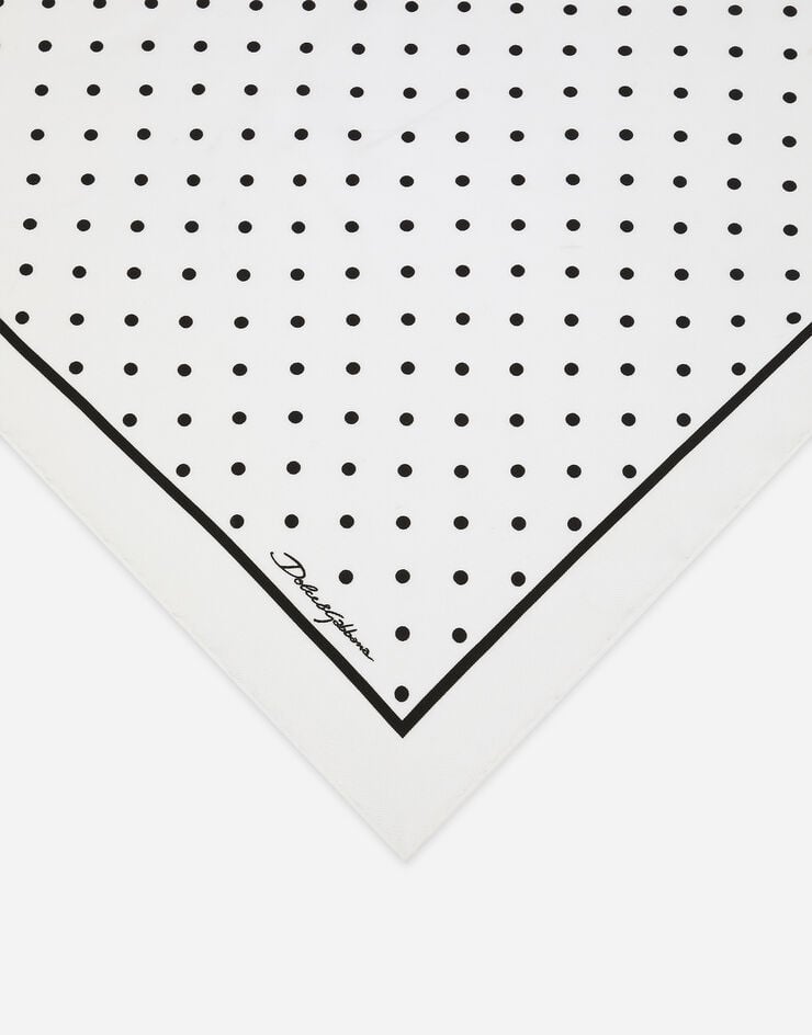 Dolce & Gabbana Fular 50 X 50 En Sarga De Seda Con Estampado De Lunares