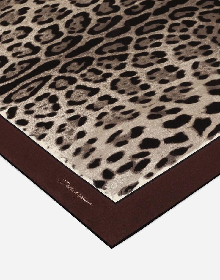 Dolce & Gabbana Fular 70x70 De Sarga Con Estampado De Leopardo