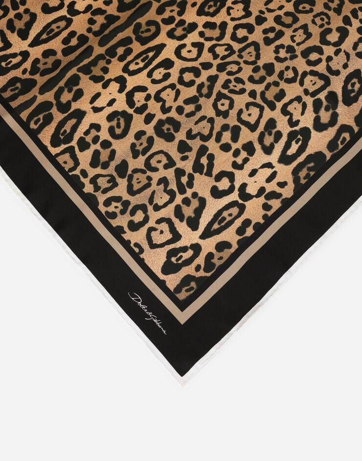 Dolce & Gabbana Fular 90 X 90 En Sarga Estampado Leopardo