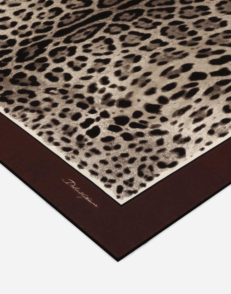 Dolce & Gabbana Fular 90x90 De Sarga Con Estampado De Leopardo