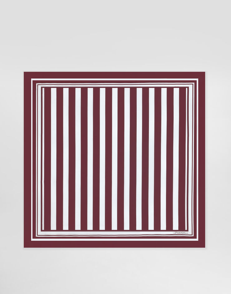 Dolce & Gabbana Fular de sarga de seda 70 x 70 estampado a rayas