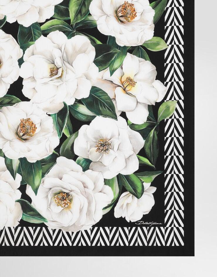 Dolce & Gabbana Fular De Sarga De Seda Con Estampado De Gardenias 90 X 90