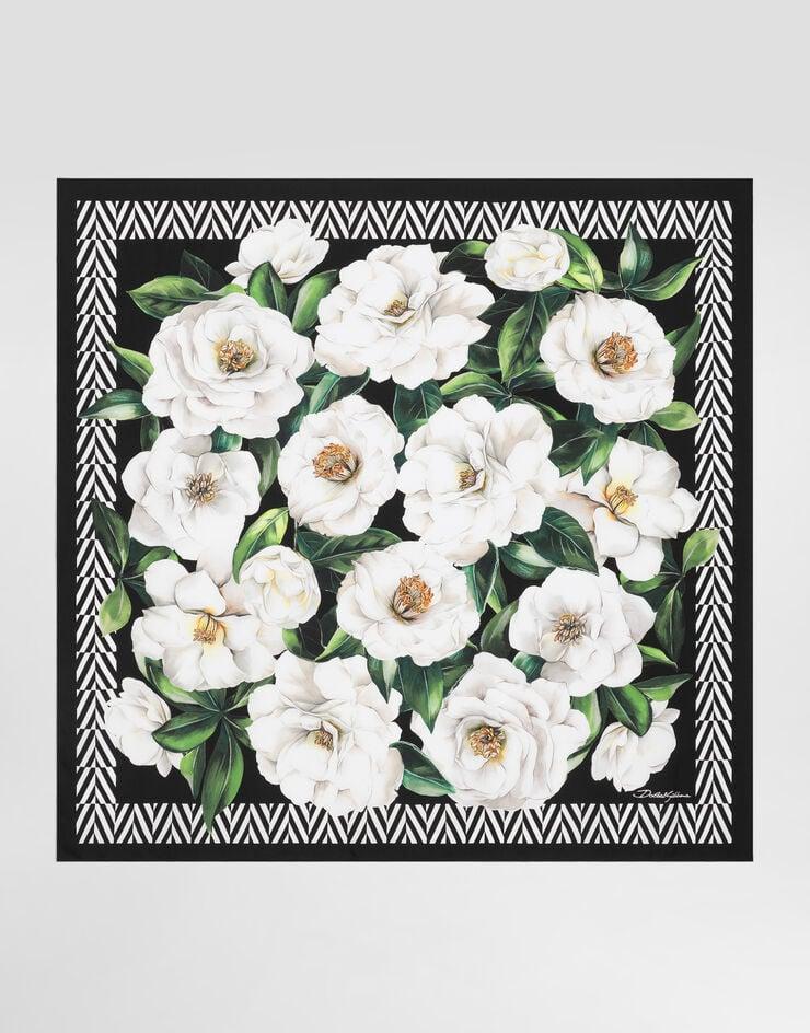 Dolce & Gabbana Fular de sarga de seda con estampado de gardenias 90 x 90
