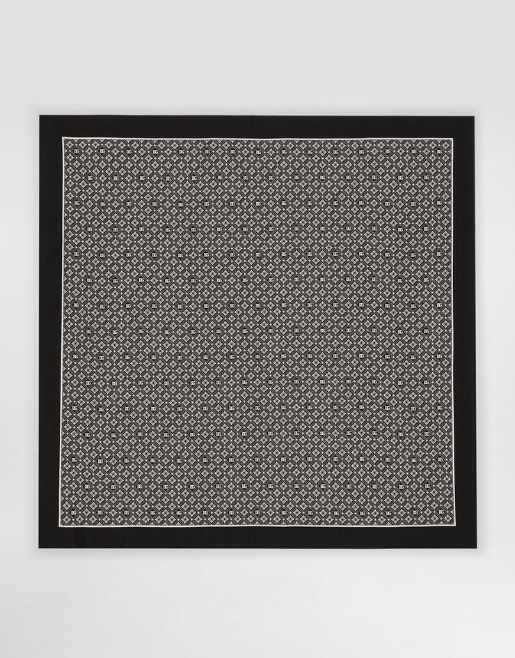 Dolce & Gabbana Fular De Seda Con Estampado Microdibujos Y Logotipo