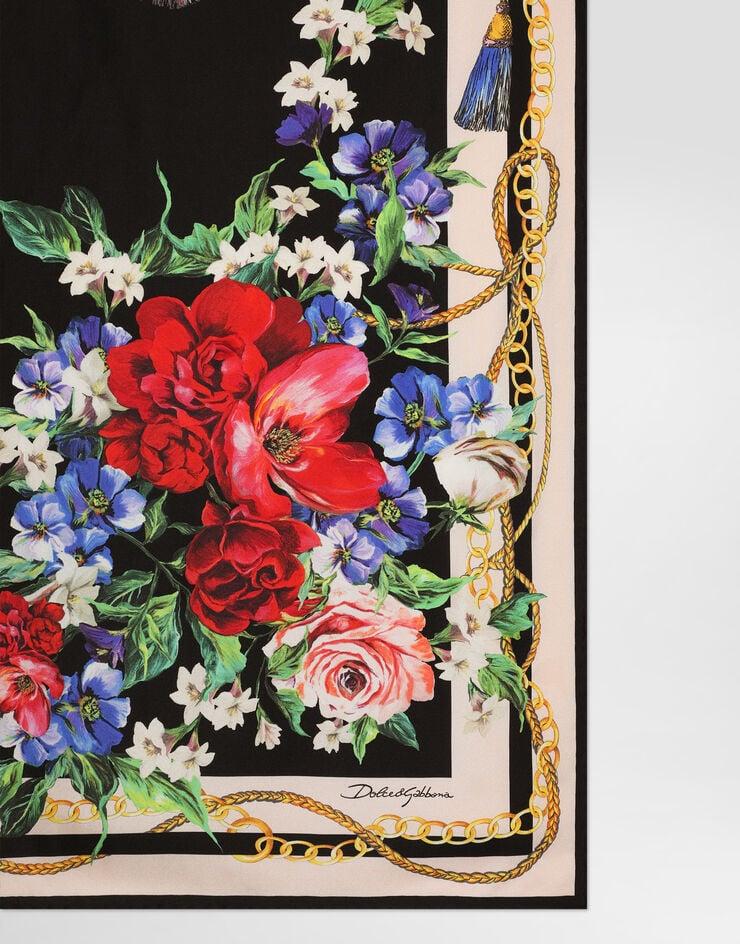 Dolce & Gabbana Fular En Sarga De Seda Con Estampado De Flores 70 X 70