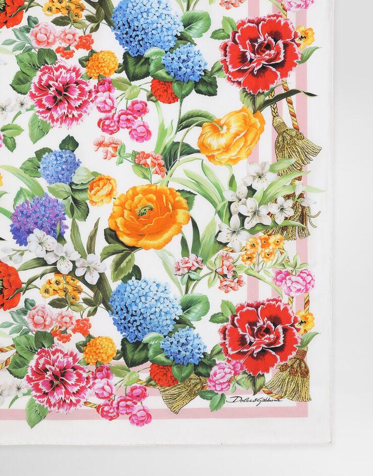 Dolce & Gabbana Fular En Sarga De Seda Con Estampado De Flores 70 X 70