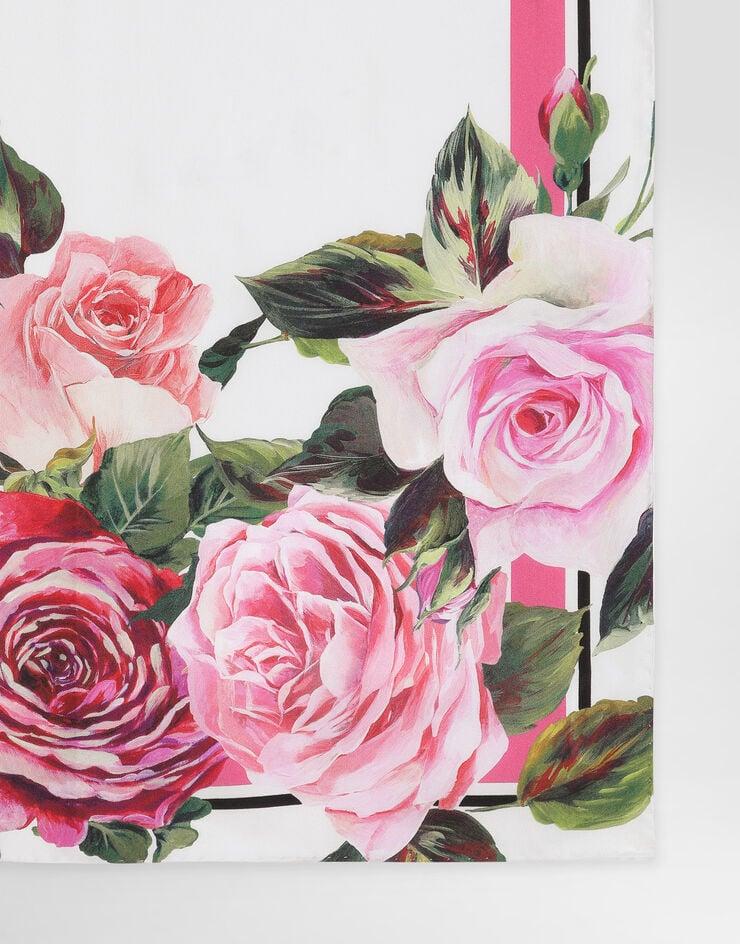Dolce & Gabbana Fular En Sarga De Seda Con Estampado De Rosas 50 X 50
