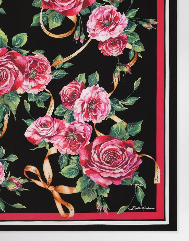 Dolce & Gabbana Fular En Sarga De Seda Con Estampado De Rosas 90 X 90