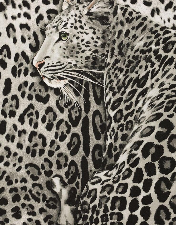 Dolce & Gabbana Fular En Sarga De Seda Con Estampado Leopardo 70 X 70