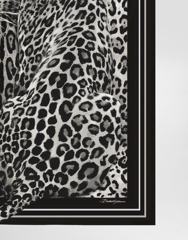 Dolce & Gabbana Fular En Sarga De Seda Con Estampado Leopardo 90 X 90