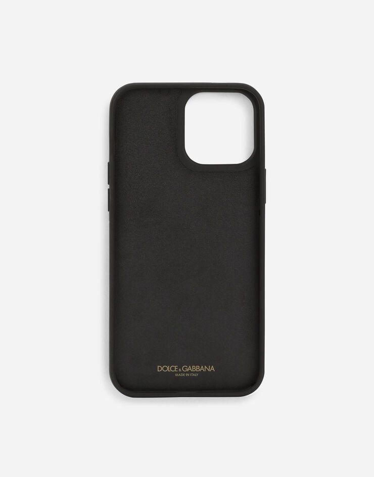 Dolce & Gabbana Funda Para IPhone 14 Pro Max En Piel De Becerro Brillante Con Estampado De Leopardo