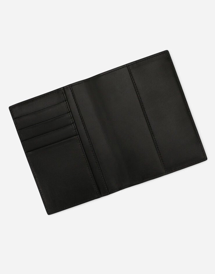 Dolce & Gabbana Funda Para Pasaporte En Piel De Becerro Brillante Con Estampado De Leopardo