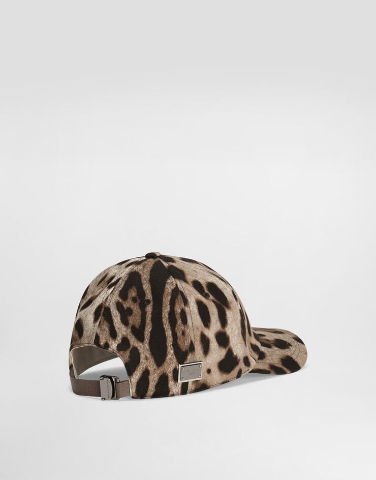 Dolce & Gabbana Gorra De Béisbol De Algodón Con Estampado Leopardo