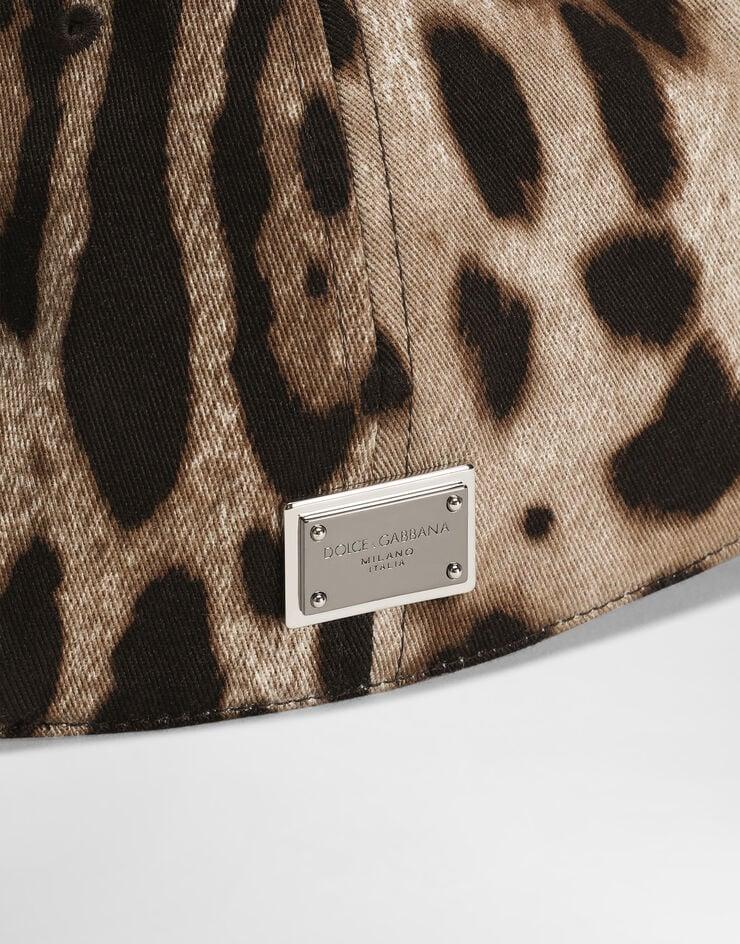 Dolce & Gabbana Gorra De Béisbol De Algodón Con Estampado Leopardo