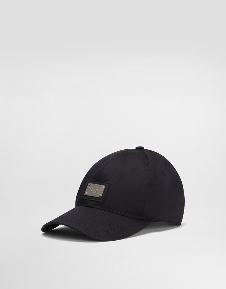 Dolce & Gabbana Gorra de béisbol de algodón con placa con logotipo