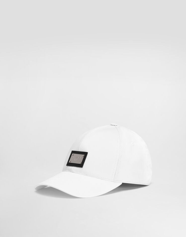 Dolce & Gabbana Gorra de béisbol de algodón con placa con logotipo