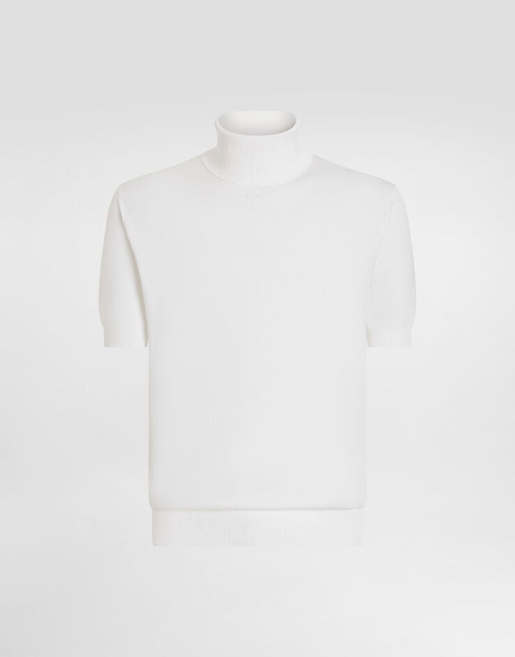 Dolce & Gabbana Jersey de algodón con cuello alto y manga corta