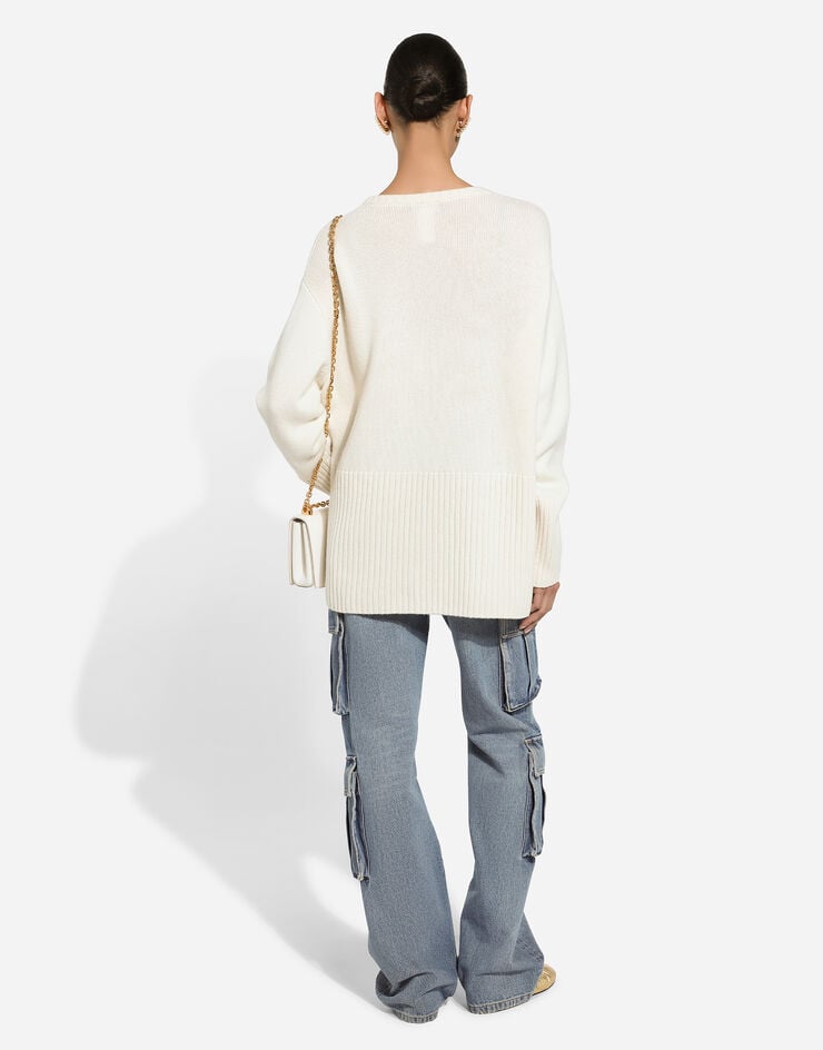 Dolce & Gabbana Jersey De Cachemira Con Logotipo DG Bordado